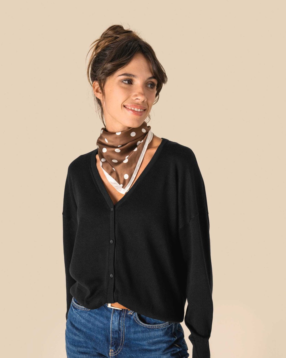 Pulls personnalisable SPASSO Cardigan écoresponsable en lyocell femme