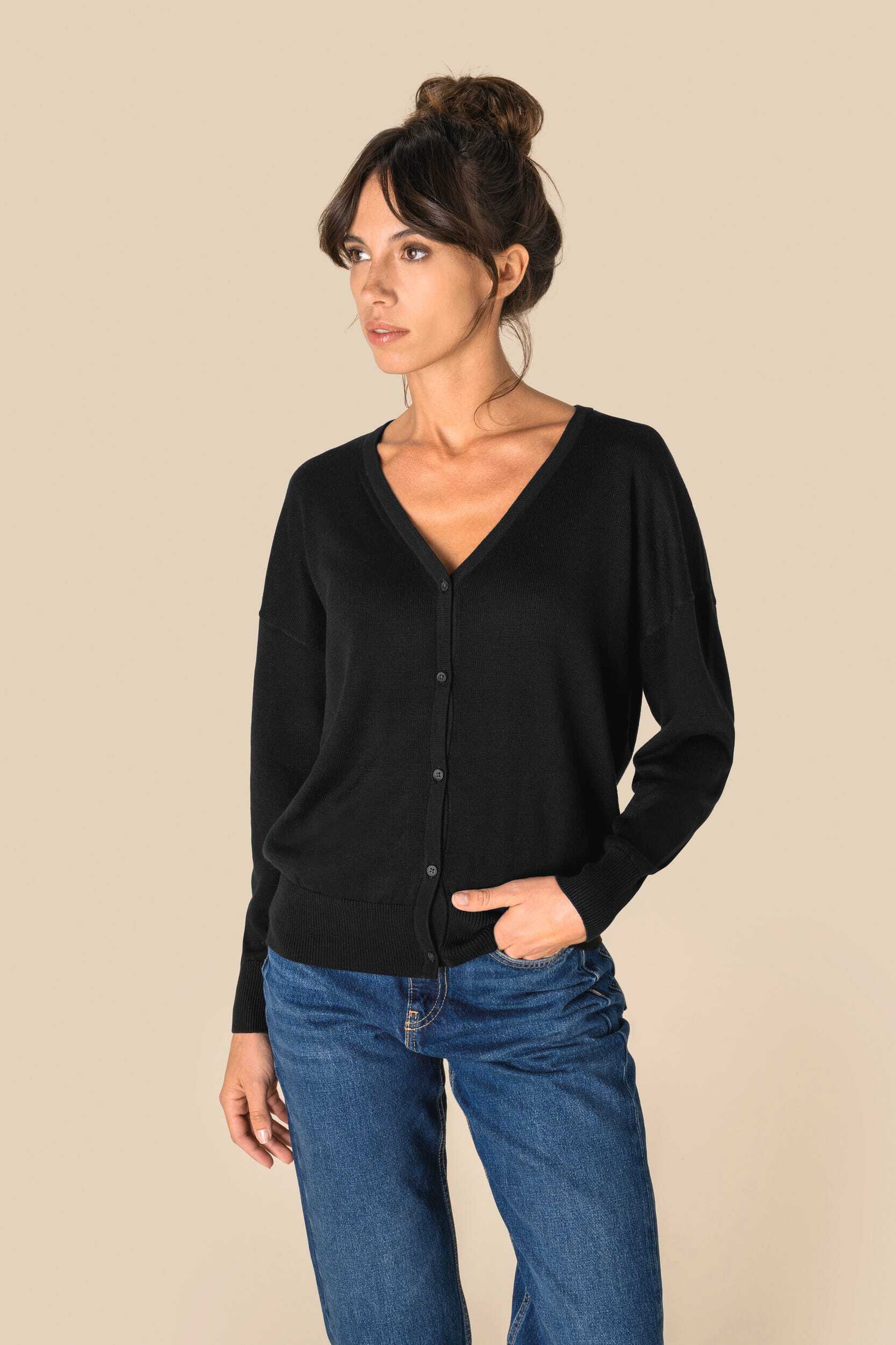 Truien SPASSO Ecologische damescardigan in lyocell voor bedrukking &amp; borduring