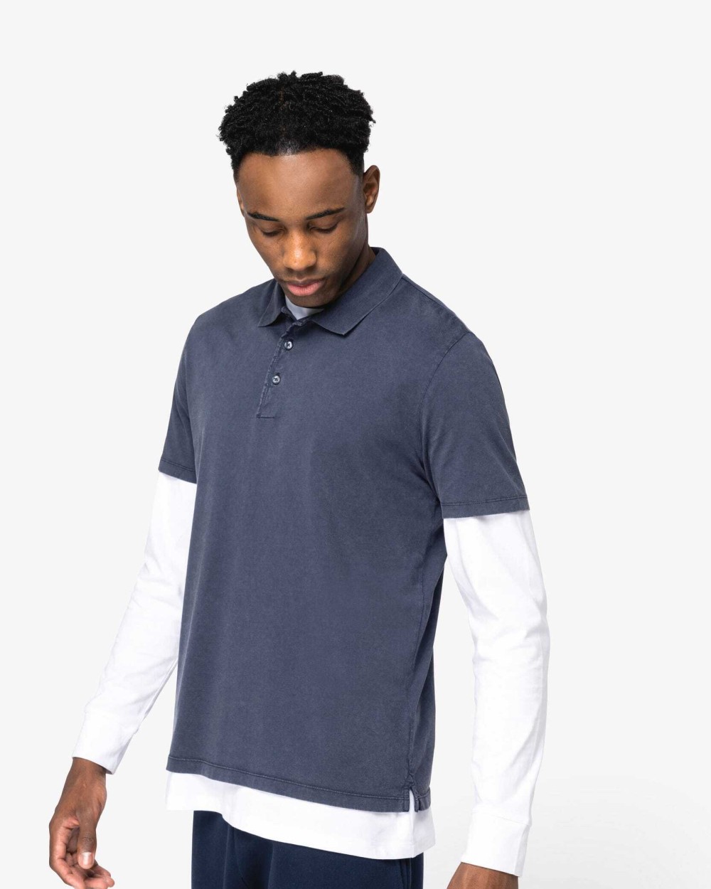 NATIVE SPIRIT Umweltfreundliches ausgewaschenes Herren-Polohemd aus Jersey Poloshirts personalisierbar