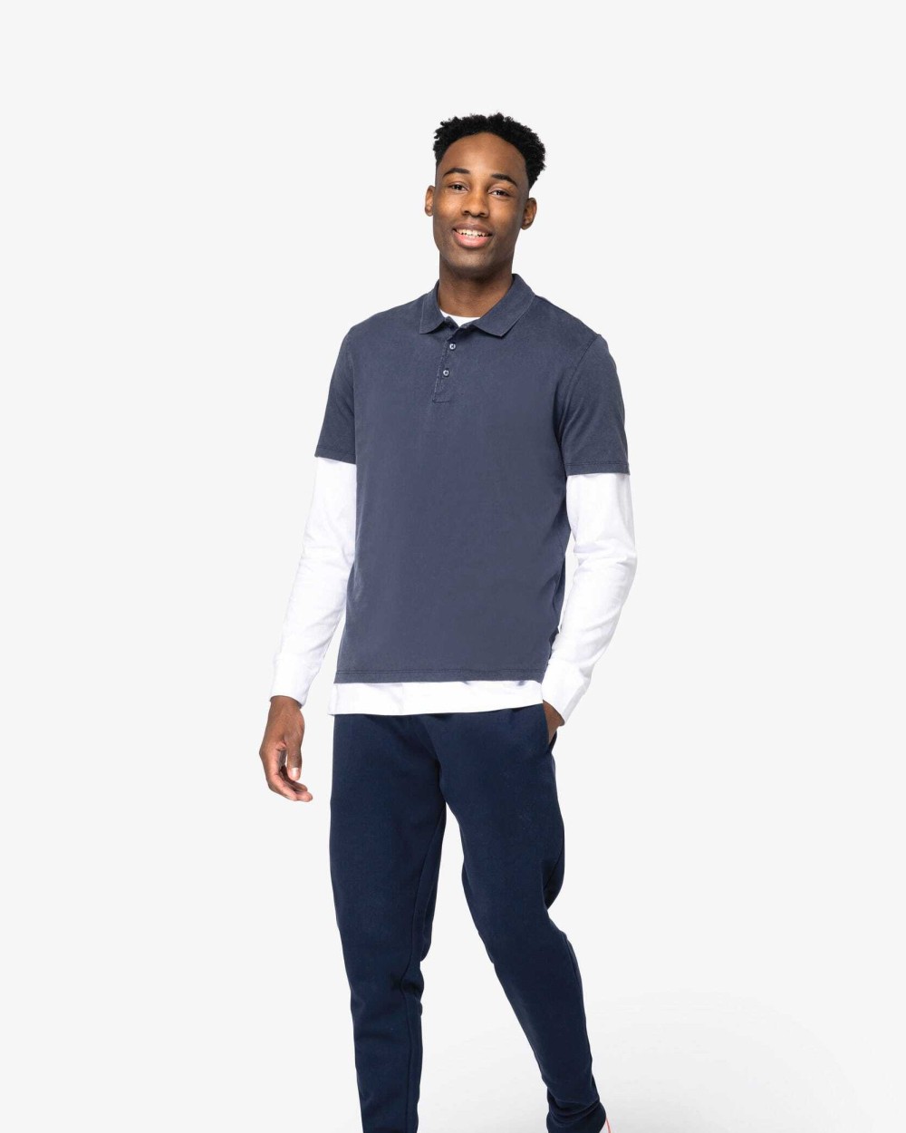 Polos personnalisable NATIVE SPIRIT Polo écoresponsable délavé en jersey homme