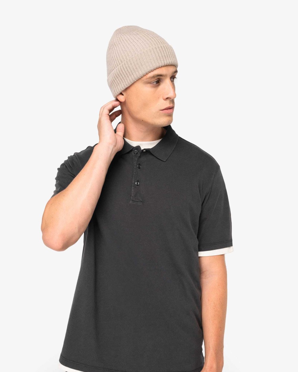 NATIVE SPIRIT Umweltfreundliches ausgewaschenes Herren-Polohemd aus Jersey Poloshirts personalisierbar