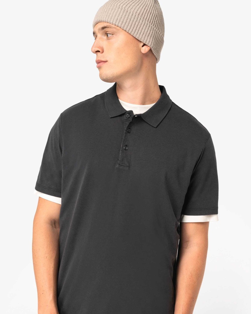 NATIVE SPIRIT Umweltfreundliches ausgewaschenes Herren-Polohemd aus Jersey Poloshirts personalisierbar