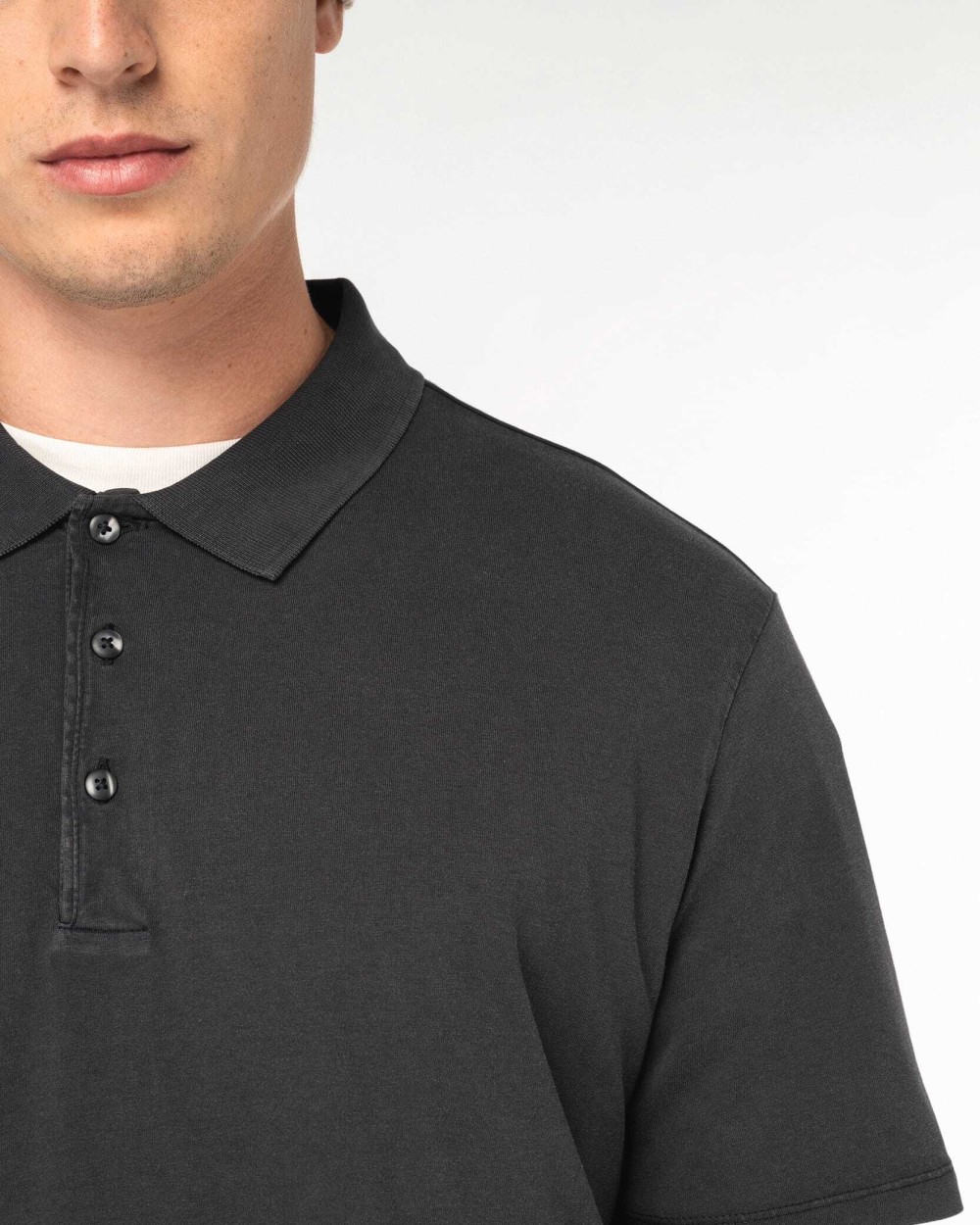 NATIVE SPIRIT Umweltfreundliches ausgewaschenes Herren-Polohemd aus Jersey Poloshirts personalisierbar
