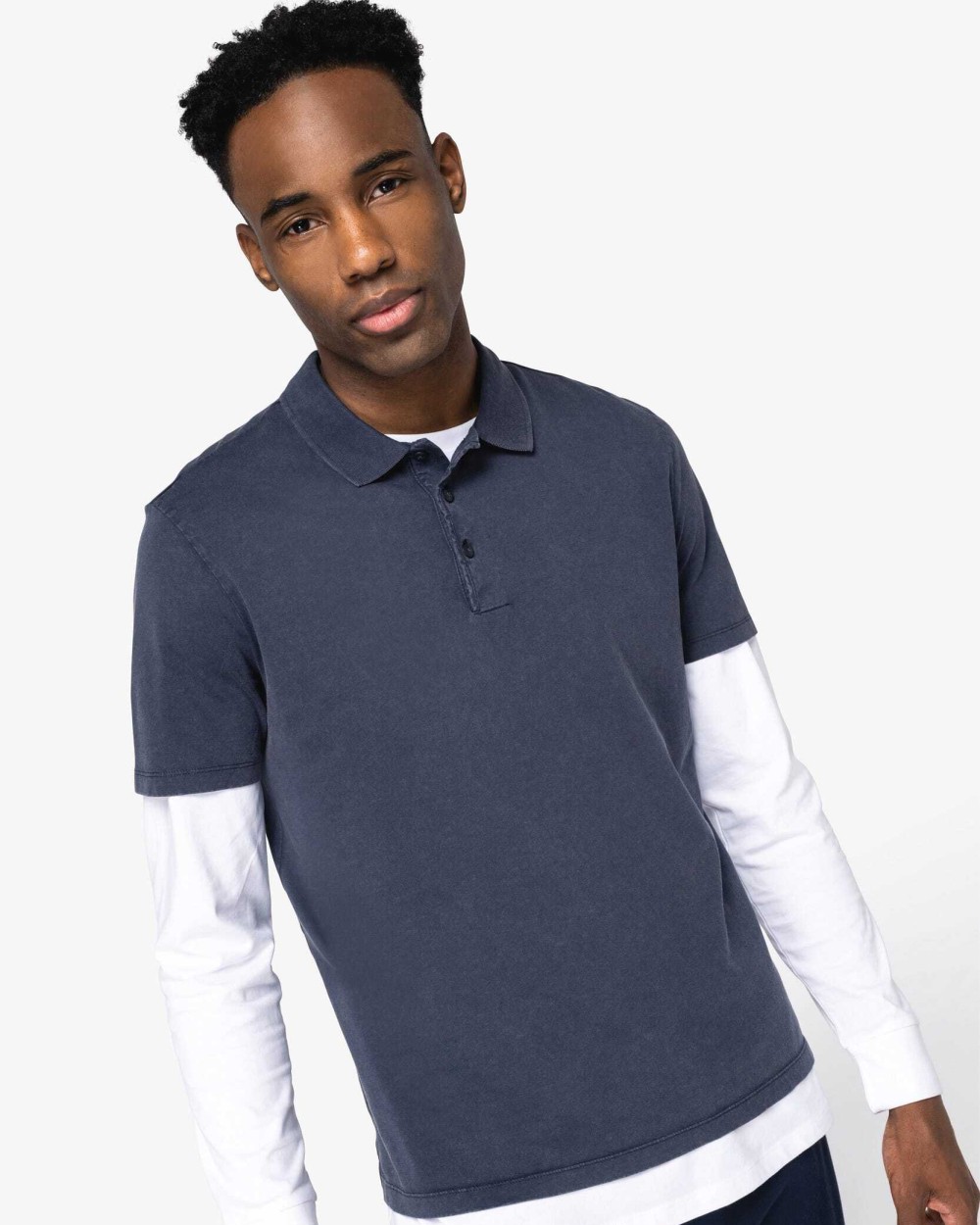 NATIVE SPIRIT Umweltfreundliches ausgewaschenes Herren-Polohemd aus Jersey Poloshirts personalisierbar