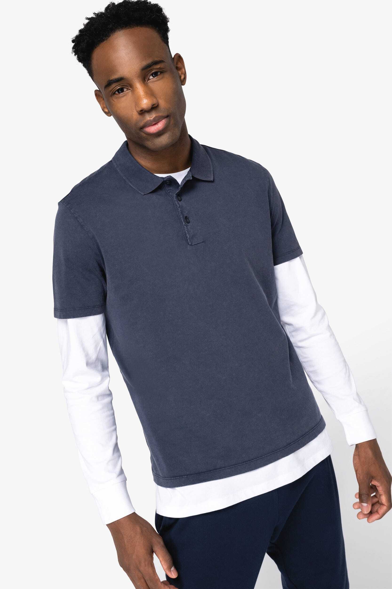 Polos personnalisable NATIVE SPIRIT Polo écoresponsable délavé en jersey homme
