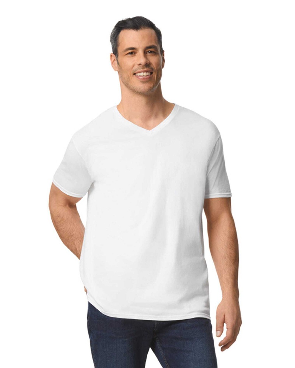 T-shirts GILDAN Softstyle Euro Fit Adult V-neck T-shirt voor bedrukking &amp; borduring