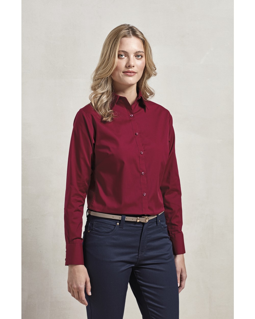 PREMIER Ladies Poplin Long Sleeve Shirt Hemden personalisierbar