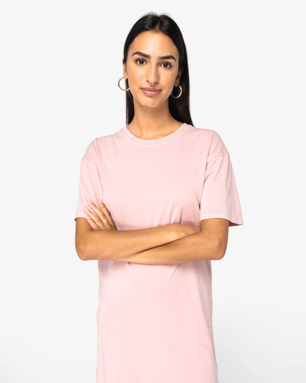 Jurken NATIVE SPIRIT Ecologische verwassen T-shirtjurk voor bedrukking &amp; borduring