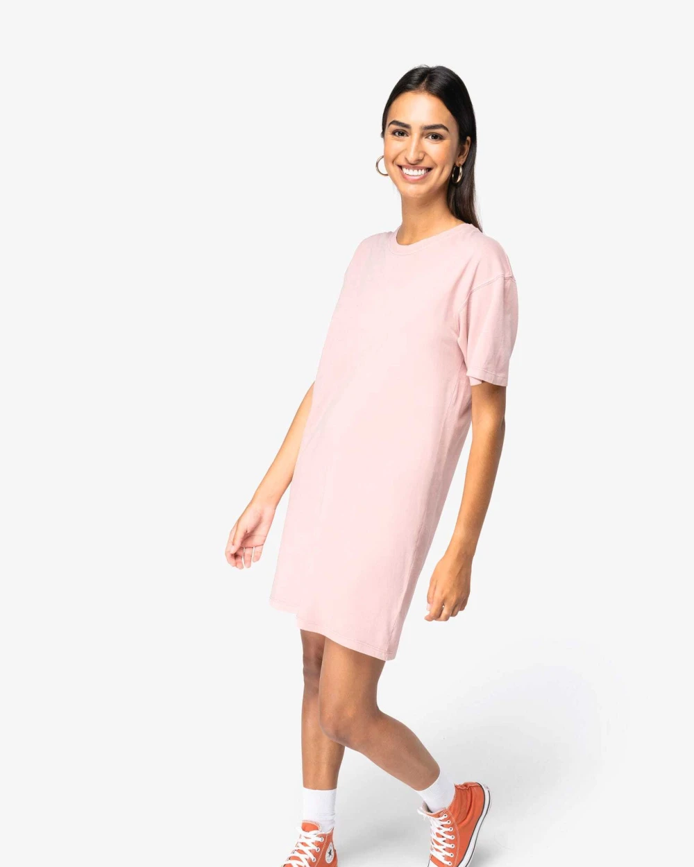 Jurken NATIVE SPIRIT Ecologische verwassen T-shirtjurk voor bedrukking &amp; borduring