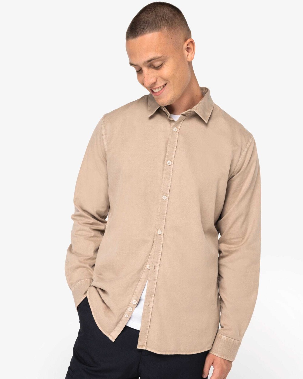 Chemises personnalisable NATIVE SPIRIT Chemise écoresponsable délavée homme