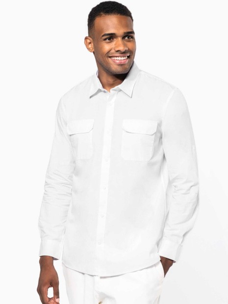 Chemises à personnaliser KARIBAN Chemise safari manches longues homme 