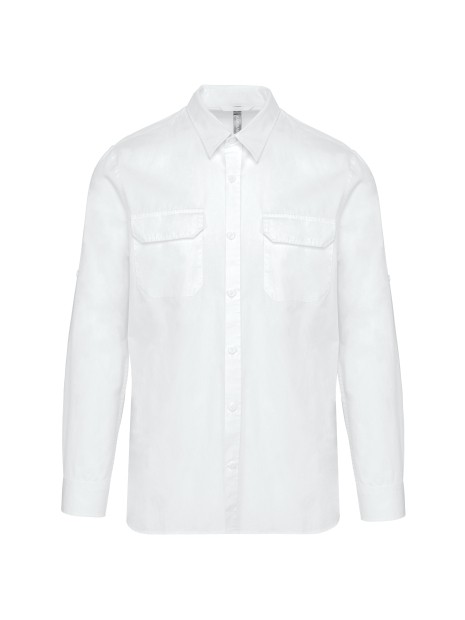 KARIBAN Chemise safari manches longues homme /api/colors/7a92cd2d-10d2-40b4-928b-296bb7487506 personnalisable