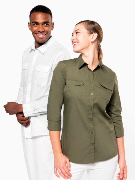 Chemises à personnaliser KARIBAN Chemise safari manches longues homme 