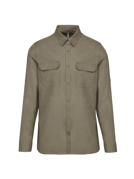 KARIBAN Chemise safari manches longues homme /api/colors/f670900e-42da-4667-ab56-d8f2804cba19 personnalisable