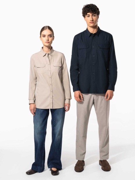 Chemises à personnaliser KARIBAN Chemise safari manches longues homme 