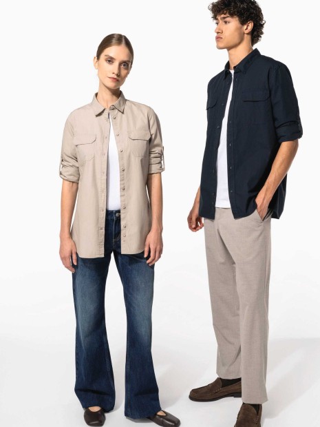 Chemises à personnaliser KARIBAN Chemise safari manches longues homme 