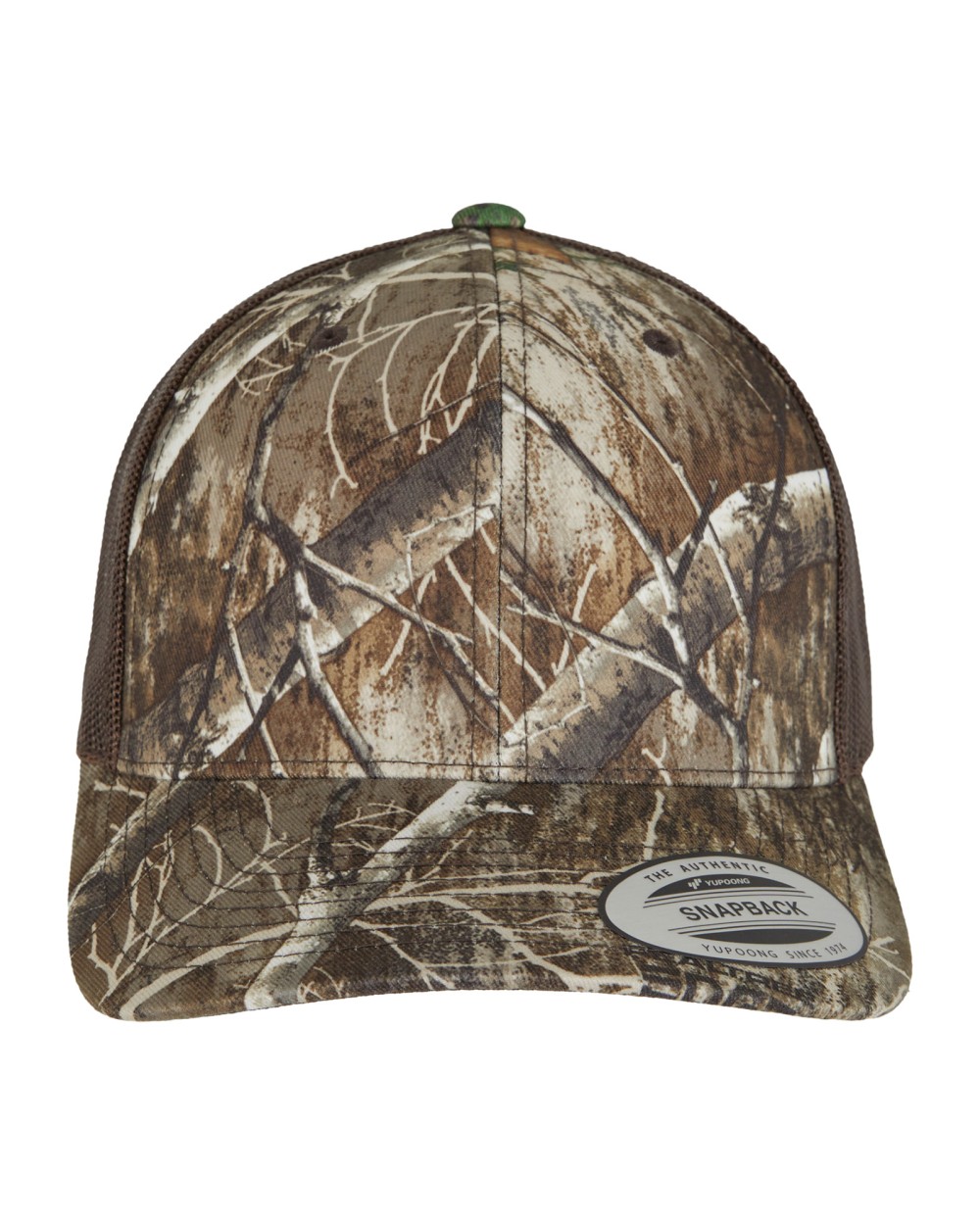 Petjes FLEXFIT Retro Trucker pet met boomcamouflage voor bedrukking &amp; borduring