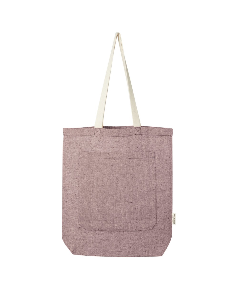 Tote bags 4DO Pheebs draagtas 9 l met voorvak van 150 g/m² gerecycled katoen voor bedrukking &amp; borduring
