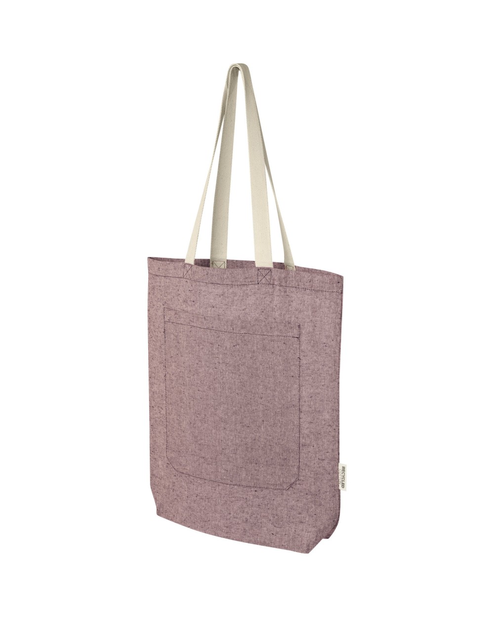 Tote bags 4DO Pheebs draagtas 9 l met voorvak van 150 g/m² gerecycled katoen voor bedrukking &amp; borduring