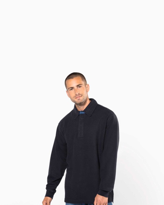 Polos personnalisable Kariban French rib > polo côtelé manches longues