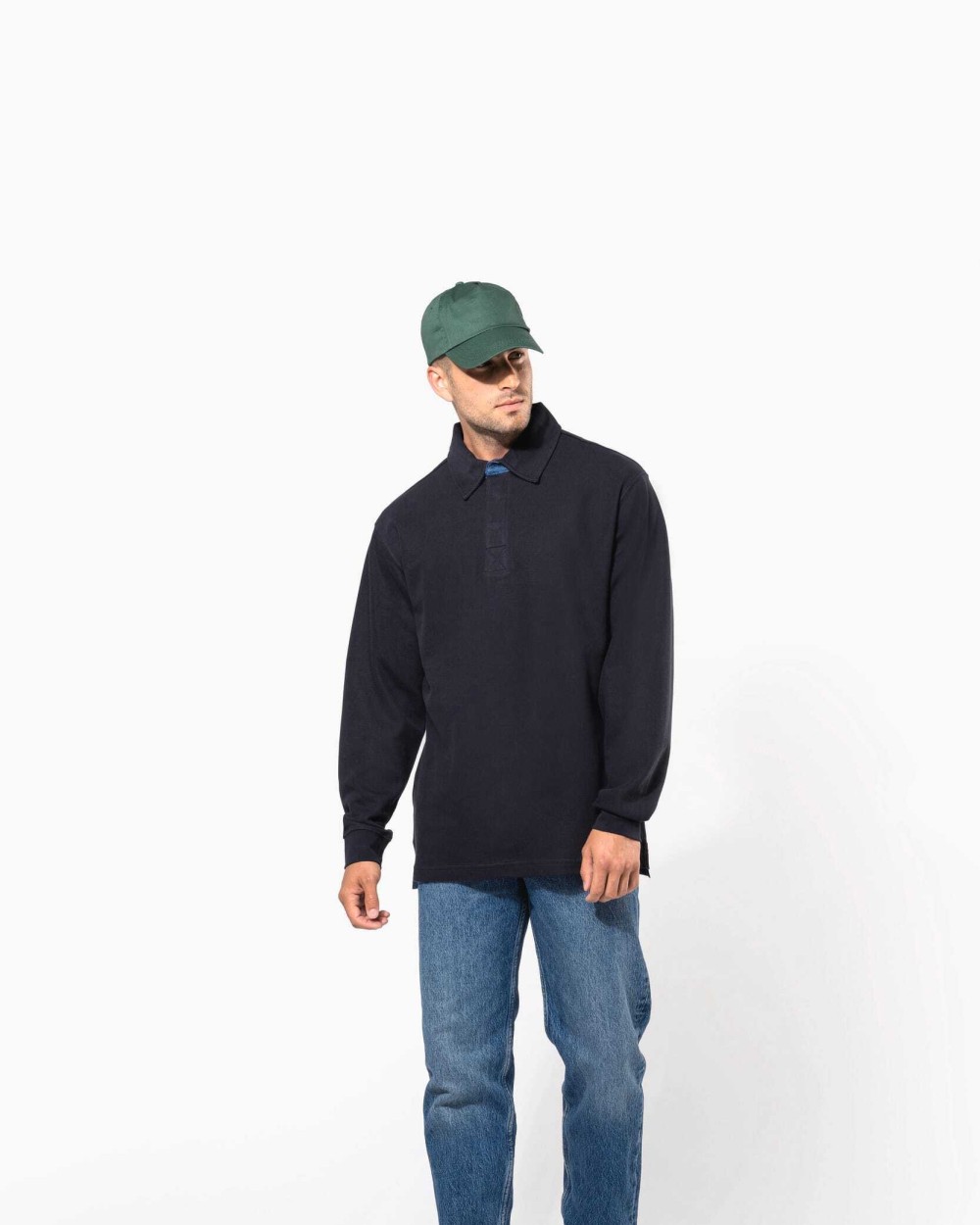 KARIBAN French rib > langarm-poloshirt Poloshirts personalisierbar