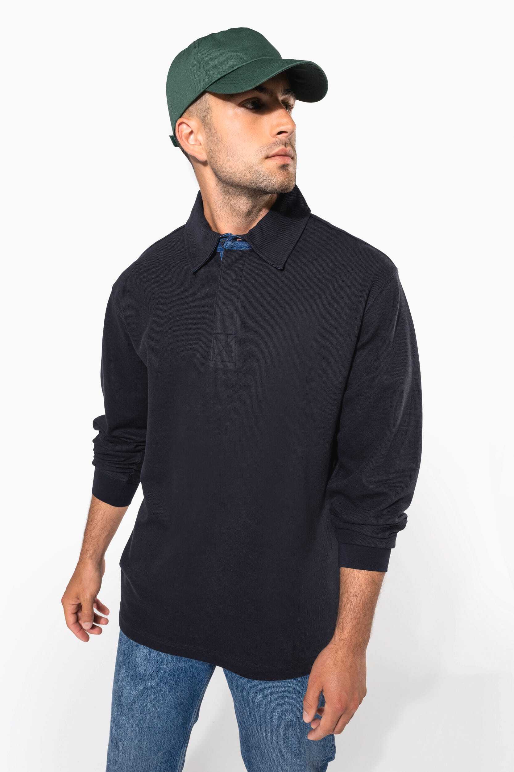 Polos personnalisable KARIBAN French rib > polo côtelé manches longues