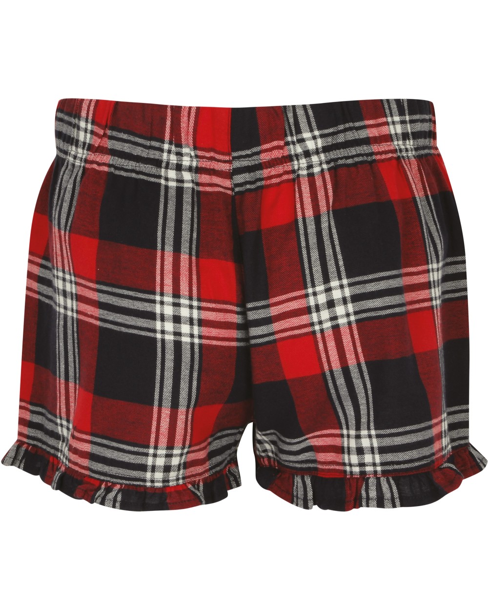 Bermuda's & Shorts SKINNIFIT Women's Tartan Frill Lounge Shorts voor bedrukking &amp; borduring