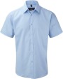 RUSSELL Men's Short Sleeve Herringbone Shirt Hemden personalisierbar
