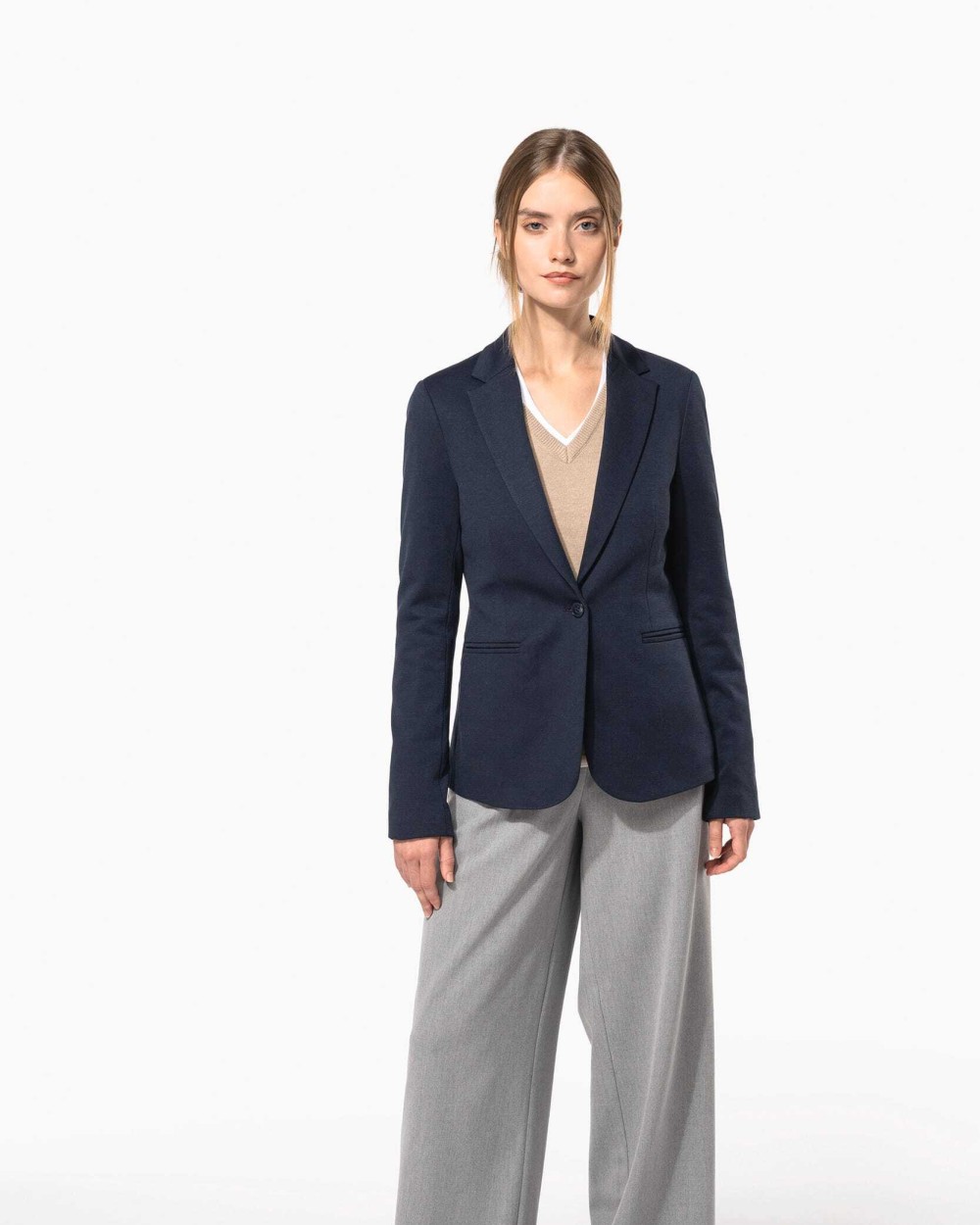 Jassen KARIBAN Tricot dames blazer voor bedrukking &amp; borduring
