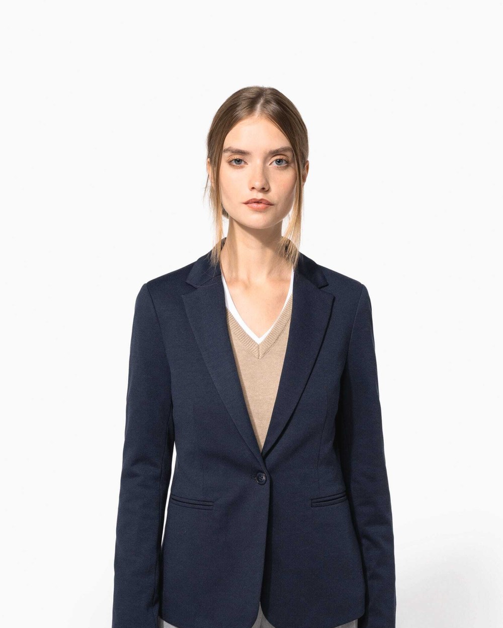 Jassen KARIBAN Tricot dames blazer voor bedrukking &amp; borduring