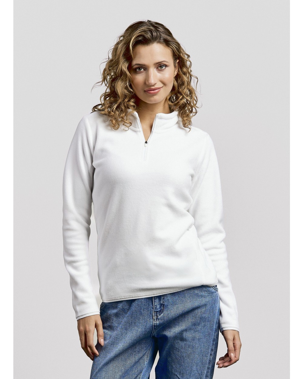PROMODORO Women´s Recycled Fleece Troyer Polar Fleeces personalisierbar