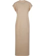Jurken BUILD YOUR BRAND Ladies Long Extended Shoulder Dress voor bedrukking &amp; borduring