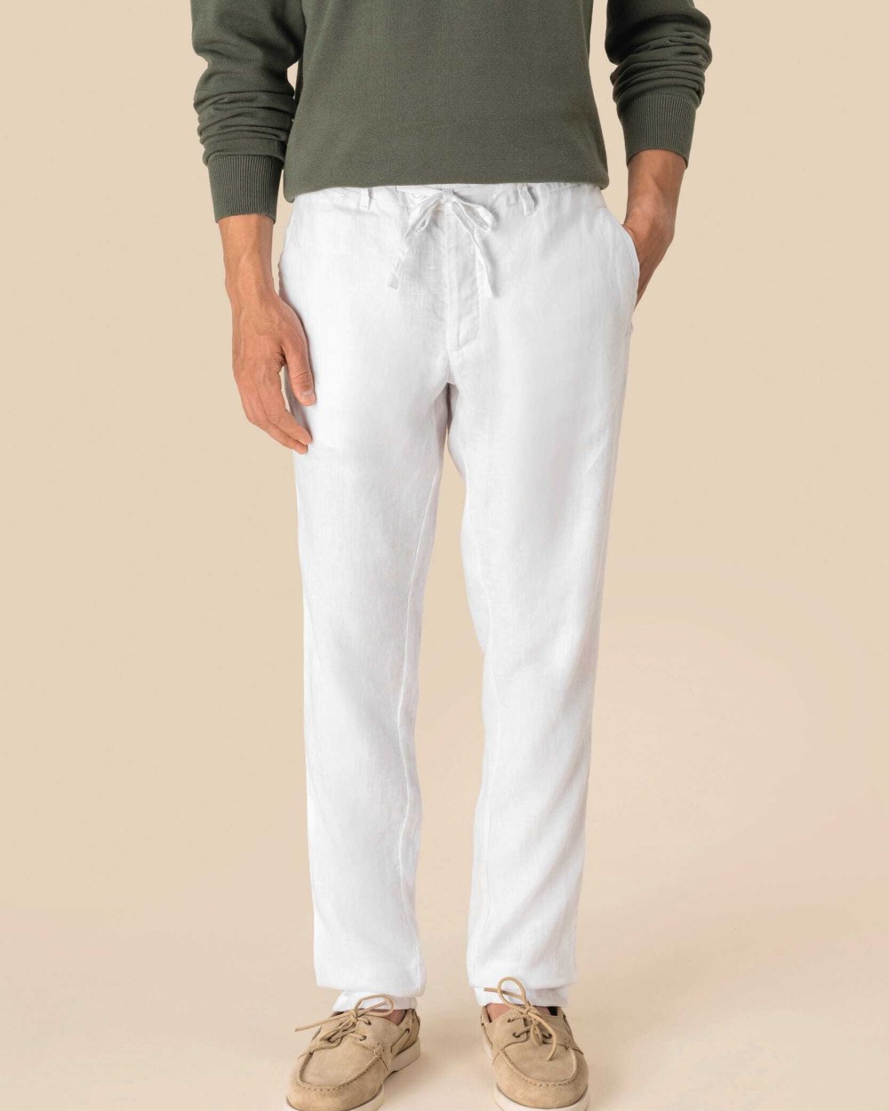 Pantalons personnalisable SPASSO Pantalon délavé en lin homme