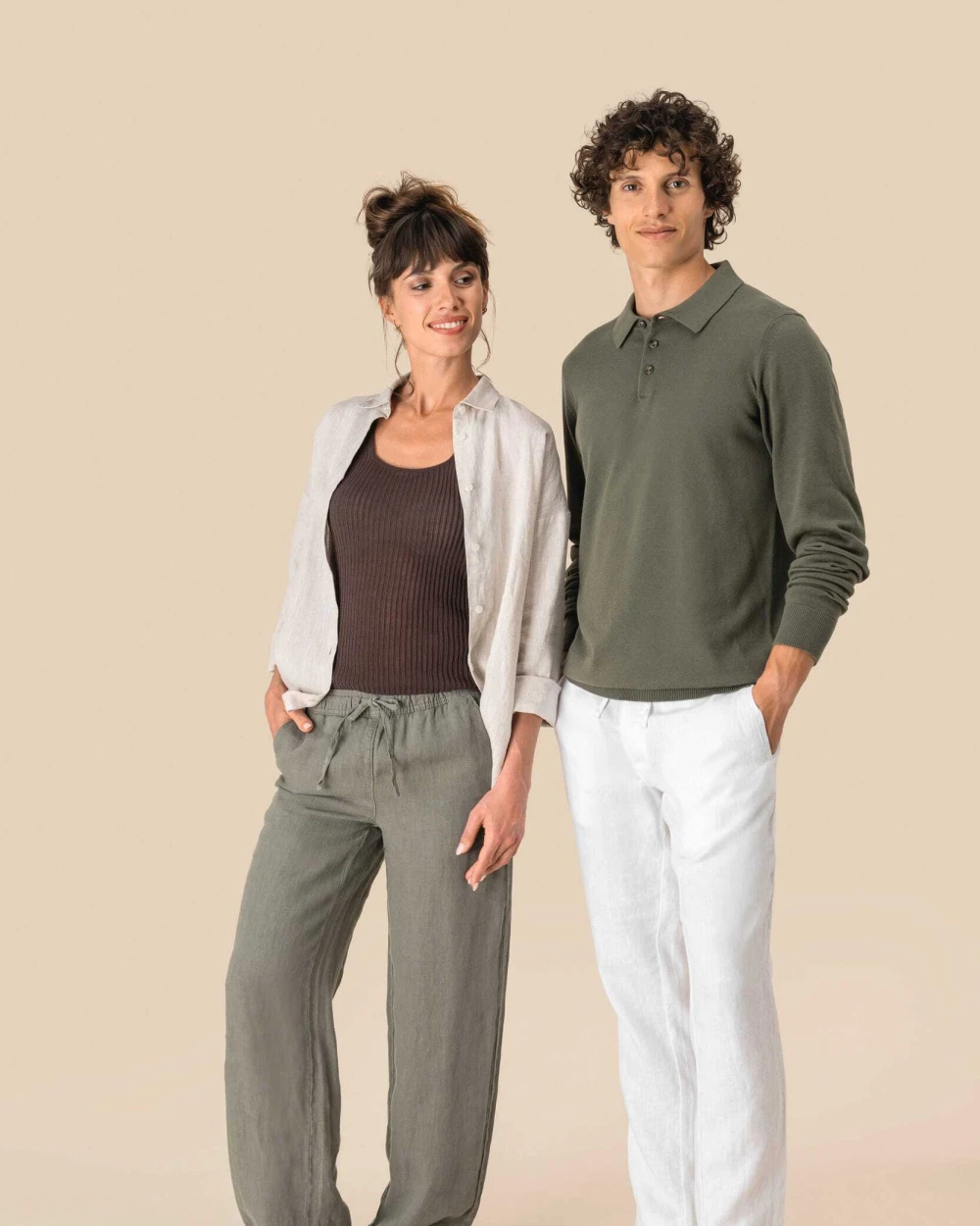 Pantalons personnalisable SPASSO Pantalon délavé en lin homme