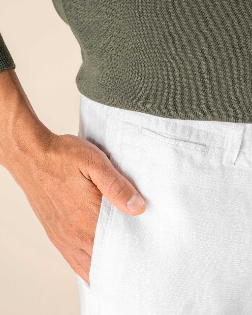 Pantalons personnalisable SPASSO Pantalon délavé en lin homme