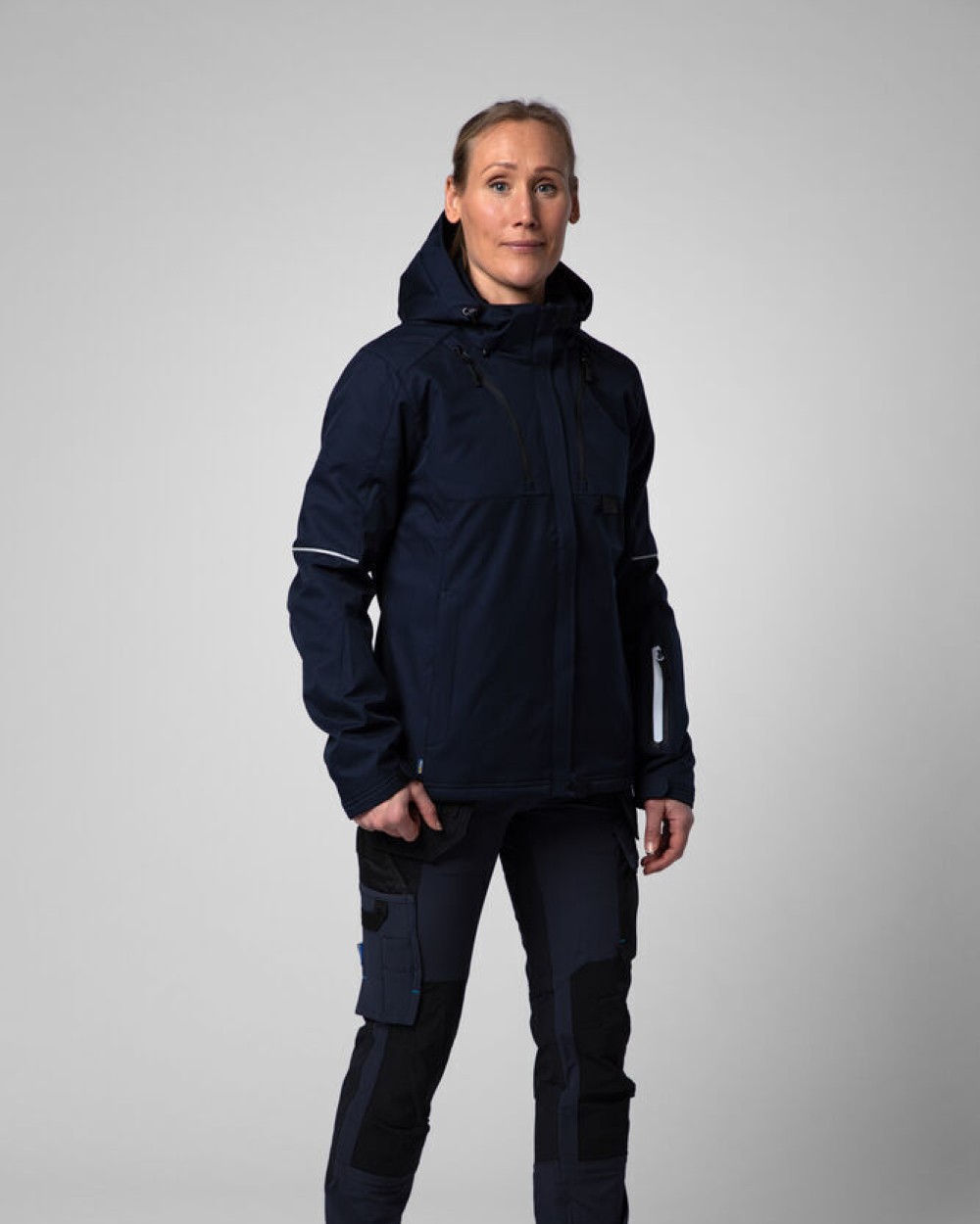 Softshells personnalisable PROJOB 3413 SOFTSHELL PRIO DOUBLEE FEMME A CAPUCHE