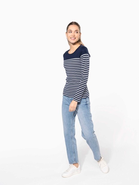 T-Shirts à personnaliser KARIBAN Marinière manches longues femme 