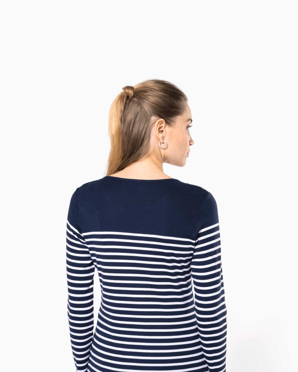 T-shirts KARIBAN Gestreept dames-T-shirt lange mouwen voor bedrukking &amp; borduring
