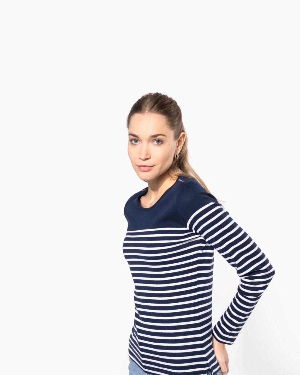 KARIBAN Damen-Marineshirt Langarm T-Shirts personalisierbar