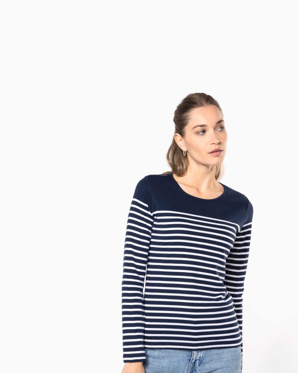 KARIBAN Damen-Marineshirt Langarm T-Shirts personalisierbar