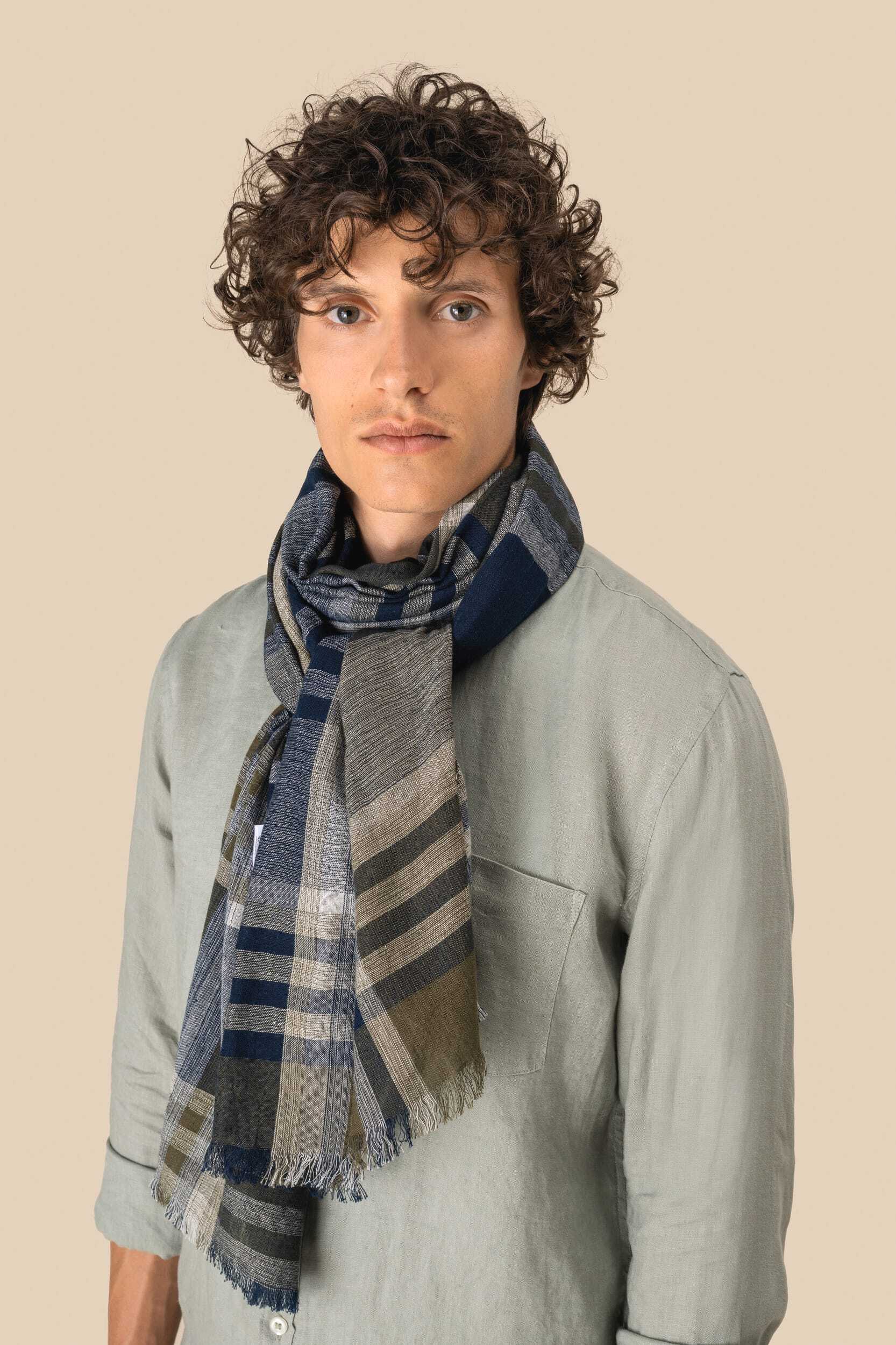 Écharpes personnalisable SPASSO Chèche à rayures et à carreaux unisexe