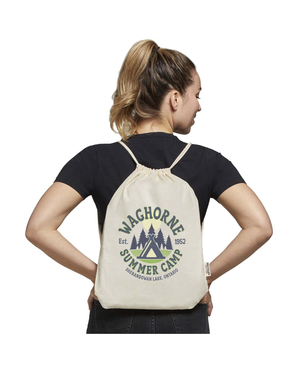 4DO Oregon 140 g/m² Turnbeutel aus GRS recycelter Baumwolle Taschen personalisierbar