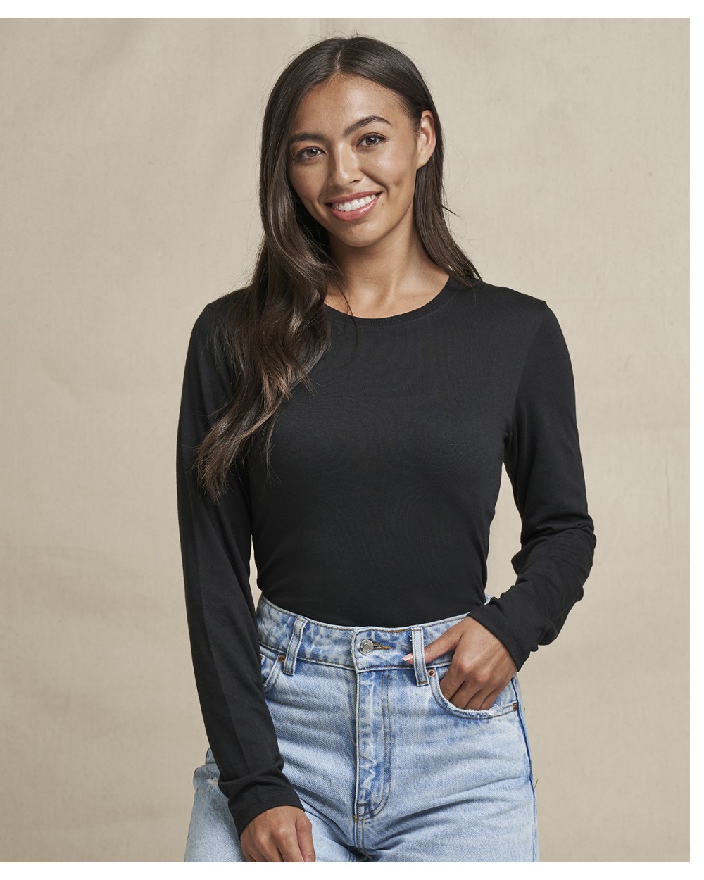 AWDIS Longsleeve Girlie Tri-Blend T T-Shirts personalisierbar