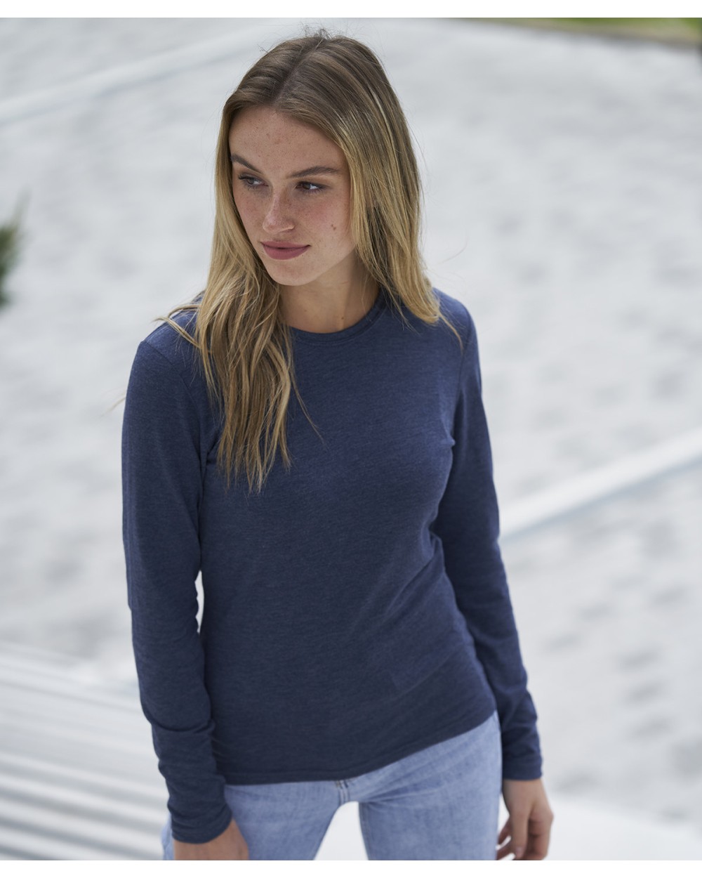 AWDIS Longsleeve Girlie Tri-Blend T T-Shirts personalisierbar