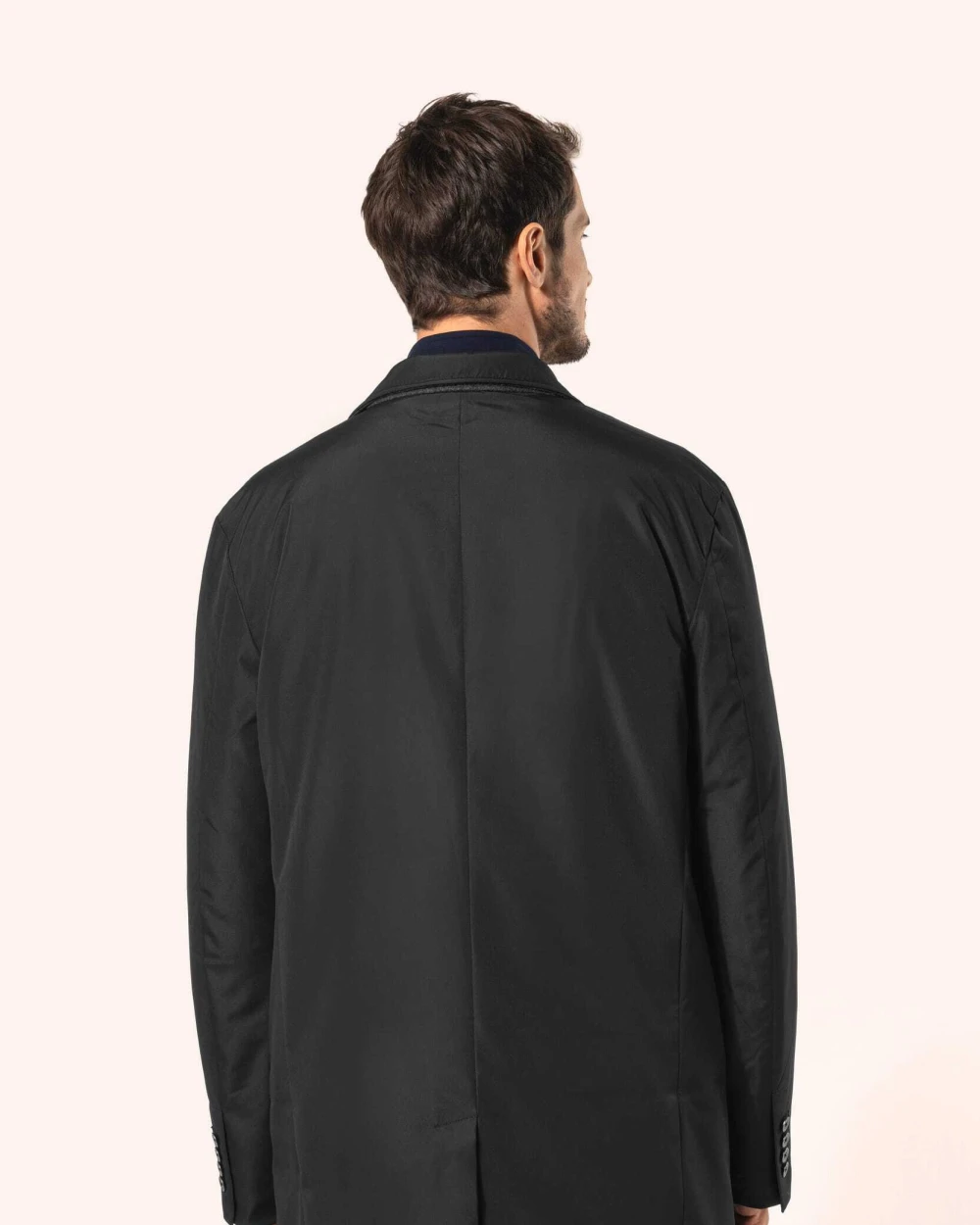 Jassen KARIBAN Gestructureerde trenchcoat voor heren voor bedrukking &amp; borduring
