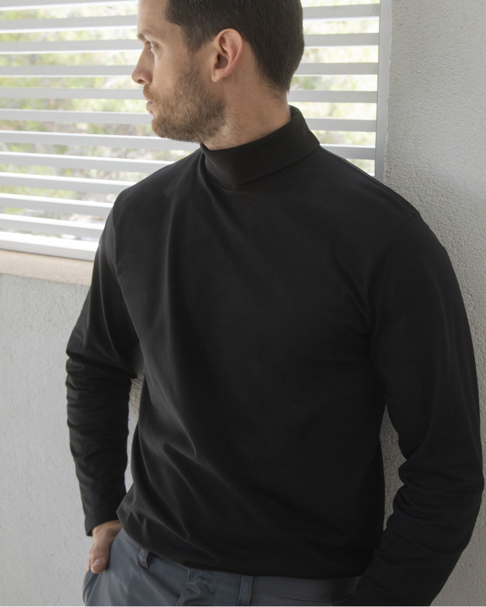 T-Shirts personnalisable HENBURY LONG SLEEVED ROLL NECK TOP