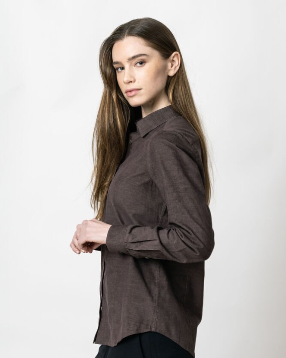 Hemden J. HARVEST & FROST Indigo Bow 134 Cord Shirt Contemporary Fit W voor bedrukking &amp; borduring