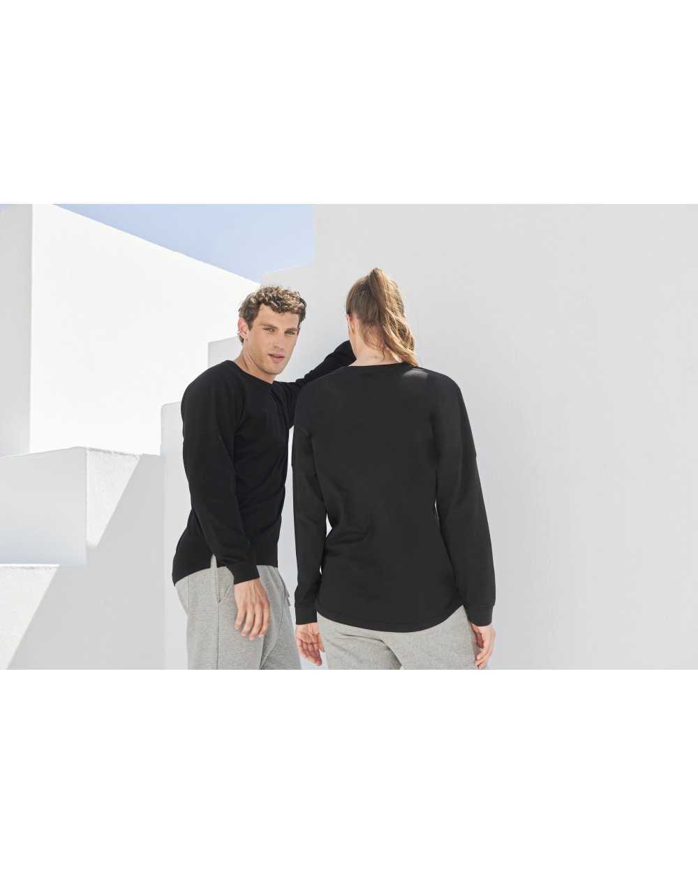 SKINNIFIT Unisex Drop Shoulder Slogan Top Sweatshirts personalisierbar
