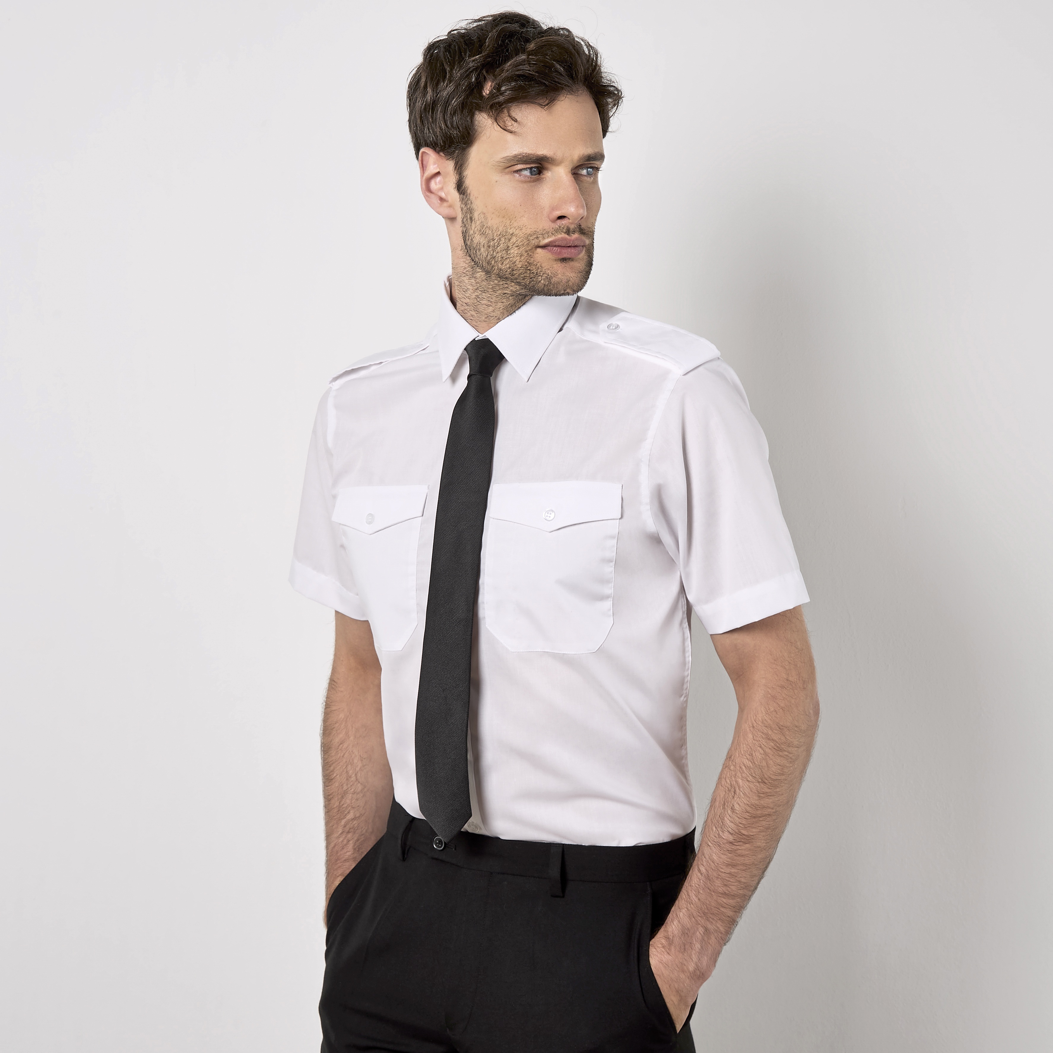 KUSTOM KIT Mens Pilot Shirt Short Sleeve Poloshirts personalisierbar