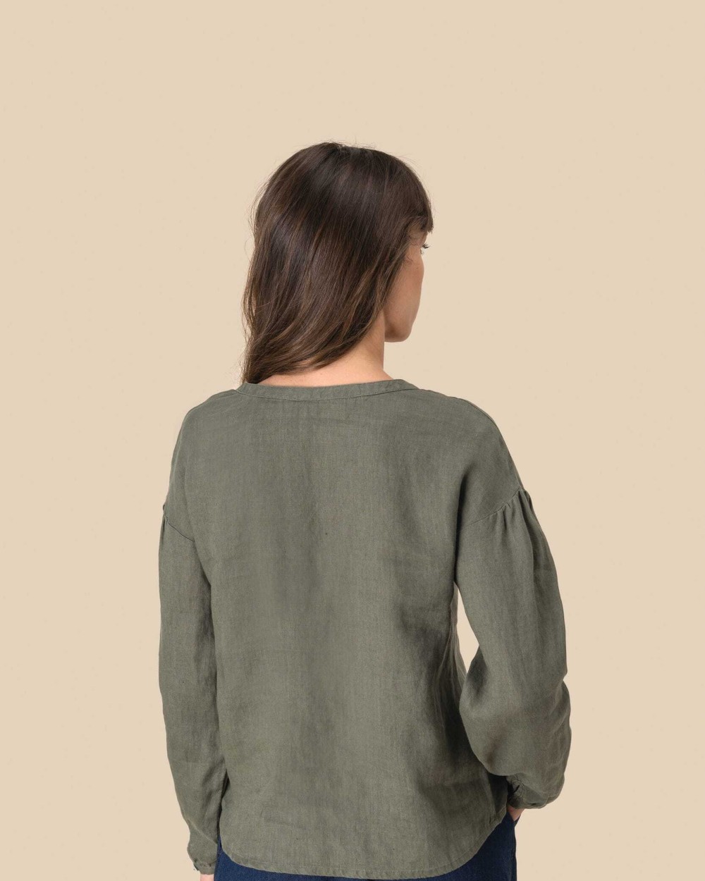 Hemden SPASSO Linnen damesblouse voor bedrukking &amp; borduring